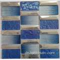 Blau Mix Silber Electroplated Laminiertes Glasmosaik